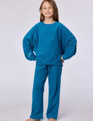 Meisjespyjama lang, Groen/blauw, Duif