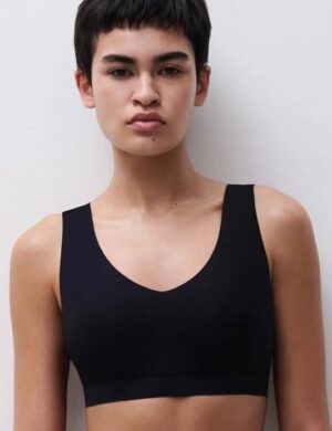 Softstretch Top, padded, zonder beugel, Zwart