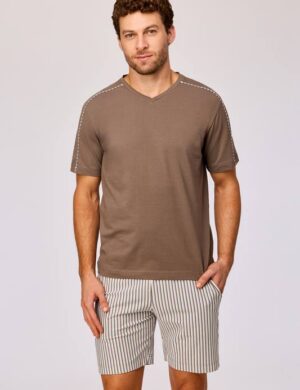 Pyjama kort, Effen bruin