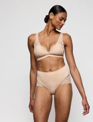 Softstudio, Control naadloze shapewear tailleslip met kant, Caffé latte