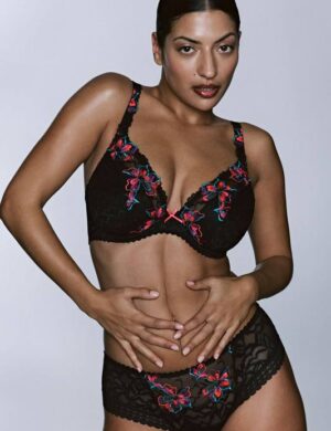 Miyara, Moussebh, met vaste ½ padding, diep decolleté, Floral eclipse