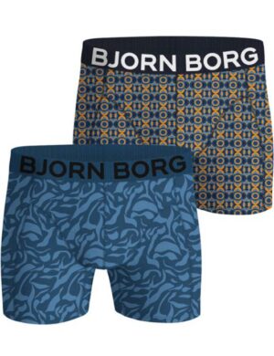 Boxer 2-pack, Organic Cotton Stretch, Blauw/oranje